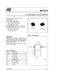 Datasheet M27C516-10C1TR manufacturer STMicroelectronics