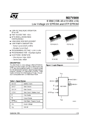 Datasheet M27V800-100K1TR manufacturer STMicroelectronics