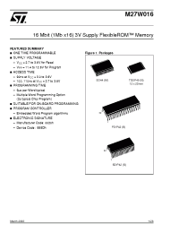 Datasheet M27W016 manufacturer STMicroelectronics