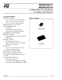Datasheet M28W320ECT10ZB6T manufacturer STMicroelectronics