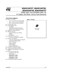 Datasheet M28W320FSB70ZA6 manufacturer STMicroelectronics