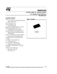 Datasheet M29F032D70N1T manufacturer STMicroelectronics