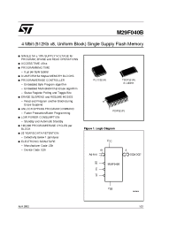 Datasheet M29F040B-55-1 manufacturer STMicroelectronics
