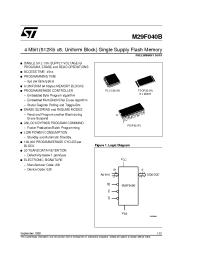 Datasheet M29F040B-70K1TR manufacturer STMicroelectronics