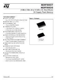 Datasheet M29F800DB55N1E manufacturer STMicroelectronics