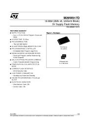 Datasheet M29W017D70ZA6T manufacturer STMicroelectronics