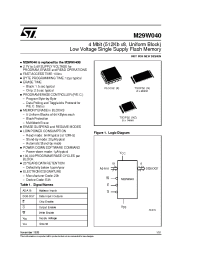 Datasheet M29W040-100NZ5TR manufacturer STMicroelectronics