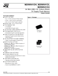 Datasheet M29W641DH70ZA1T manufacturer STMicroelectronics