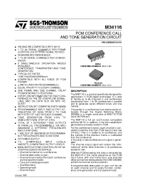 Datasheet M34116C1 manufacturer STMicroelectronics