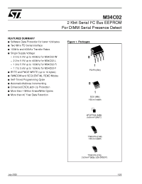 Datasheet M34C02W manufacturer STMicroelectronics