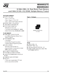 Datasheet M36W832Be70ZA6S manufacturer STMicroelectronics