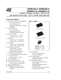 Datasheet NAND128W3A0CZB6T manufacturer STMicroelectronics
