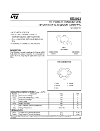 Datasheet SD2933 manufacturer STMicroelectronics