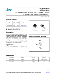 Datasheet STB180N55 manufacturer STMicroelectronics