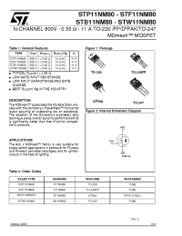 Datasheet STF11NM80 manufacturer STMicroelectronics