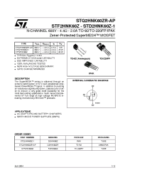 Datasheet STF2HNK60Z manufacturer STMicroelectronics