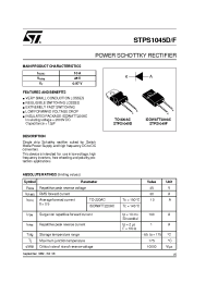 Datasheet STPS1045D производства STMicroelectronics