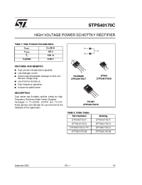 Datasheet STPS40170CG-TR manufacturer STMicroelectronics