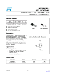 Datasheet STQ1NC45R-AP manufacturer STMicroelectronics