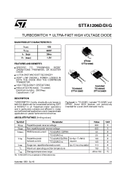 Datasheet STTA1206G-TR manufacturer STMicroelectronics