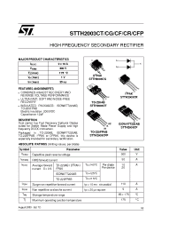 Datasheet STTH2003CG-TR manufacturer STMicroelectronics