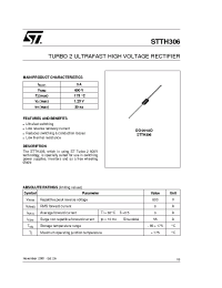 Datasheet STTH306 manufacturer STMicroelectronics