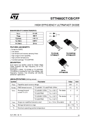 Datasheet STTH802CT manufacturer STMicroelectronics