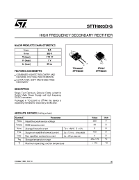 Datasheet STTH803D manufacturer STMicroelectronics