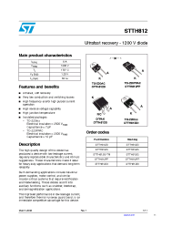 Datasheet STTH812 manufacturer STMicroelectronics