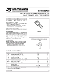 Datasheet STW20NA50 manufacturer STMicroelectronics