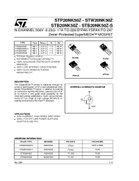 Datasheet STW20NK50Z manufacturer STMicroelectronics