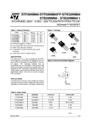 Datasheet STW20NM60 manufacturer STMicroelectronics