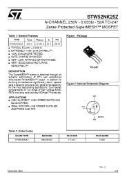 Datasheet STW52NK25Z manufacturer STMicroelectronics