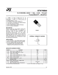 Datasheet STW7NB80 manufacturer STMicroelectronics