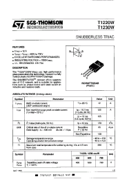 Datasheet T1230W manufacturer STMicroelectronics
