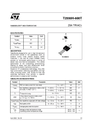 Datasheet T2550H-600TRG manufacturer STMicroelectronics