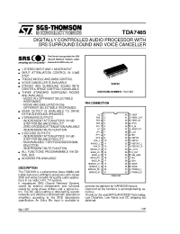 Datasheet TDA7465 manufacturer STMicroelectronics