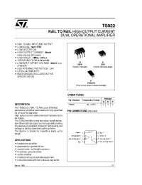 Datasheet TS922 производства STMicroelectronics