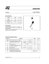 Datasheet Z00607 manufacturer STMicroelectronics