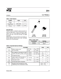 Datasheet Z0103MN2AL2 manufacturer STMicroelectronics