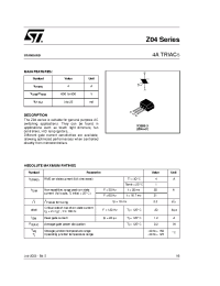 Datasheet Z0402MF1AA2 manufacturer STMicroelectronics
