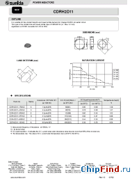 Datasheet CDRH2D11-4R7NC manufacturer Sumida