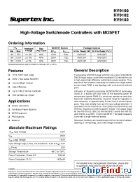 Datasheet HV9100 manufacturer Supertex