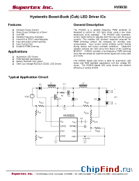 Datasheet HV9930 manufacturer Supertex