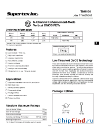 Datasheet TN0104N8 manufacturer Supertex