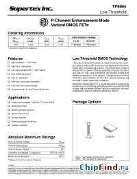 Datasheet TP0604 manufacturer Supertex