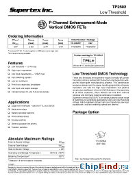 Datasheet TP2502N8 manufacturer Supertex