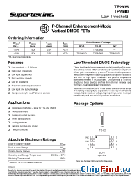 Datasheet TP2640N3 manufacturer Supertex