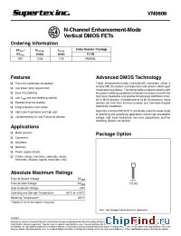 Datasheet VN0606L manufacturer Supertex