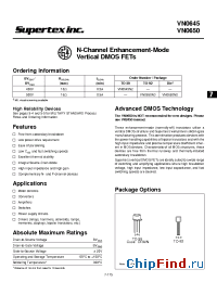 Datasheet VN0650N3 manufacturer Supertex